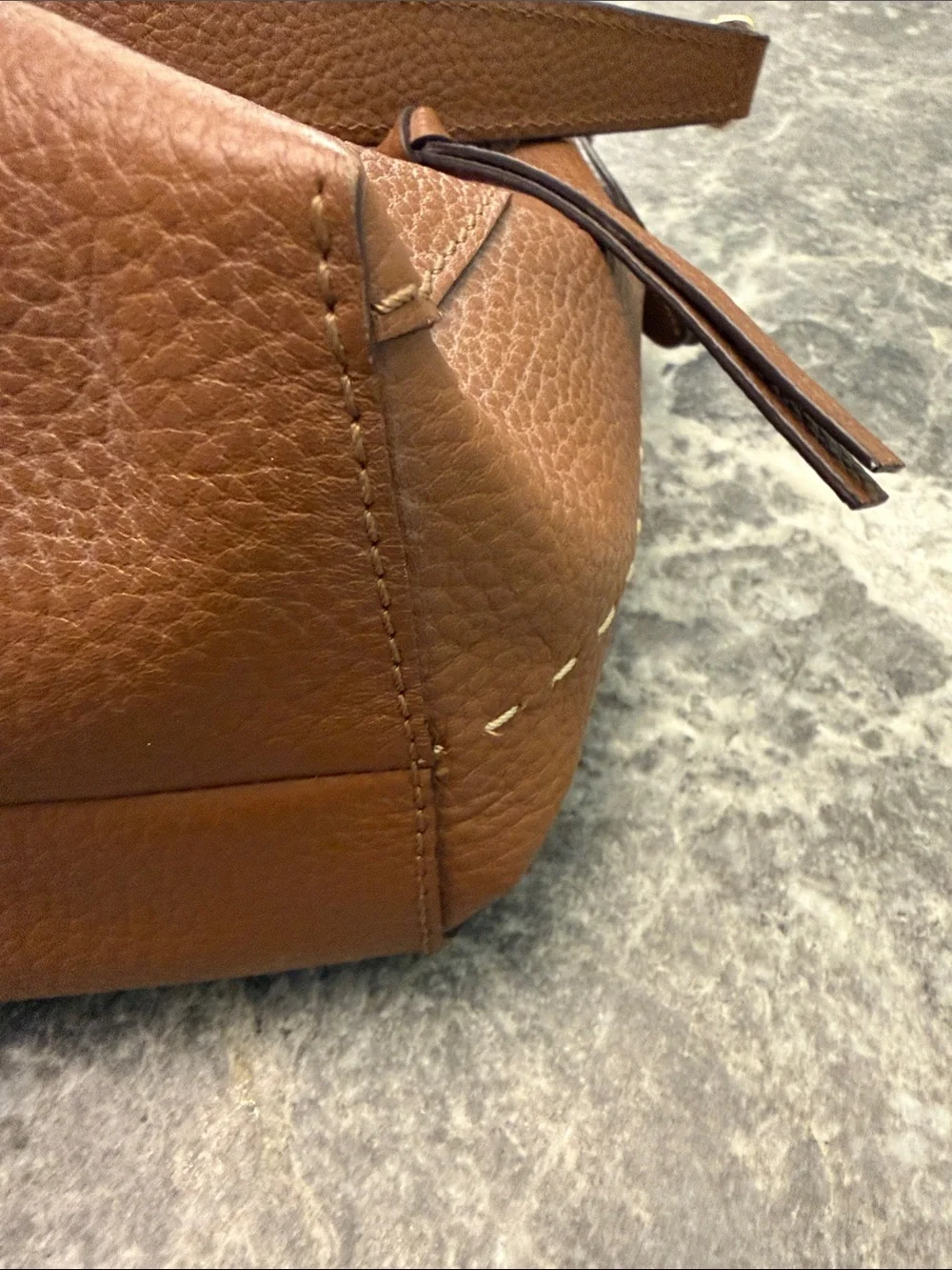 Loxwood Paris Cognac Pebbled Leather Shoulder Bag